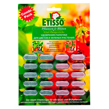 Удобрение-палочки для цветов и зеленых растений Etisso