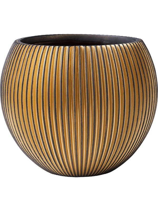 Кашпо Capi Nature Groove (Vase Ball Black Gold) Арт: 6CAPGG102