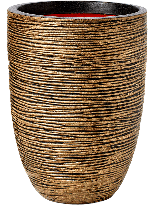 Кашпо Capi Nature Rib NL (Vase Elegant Low Black Gold) Арт: 6CAPTG044
