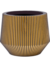 Кашпо Capi Nature Groove (Vase Cylinder Geo Black Gold) Арт: 6CAPGG335