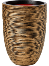 Кашпо Capi Nature Rib NL (Vase Elegant Low Black Gold) Арт: 6CAPTG044