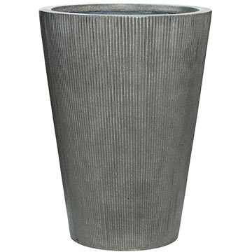 Кашпо Pottery Pots Belle Ridged dark grey