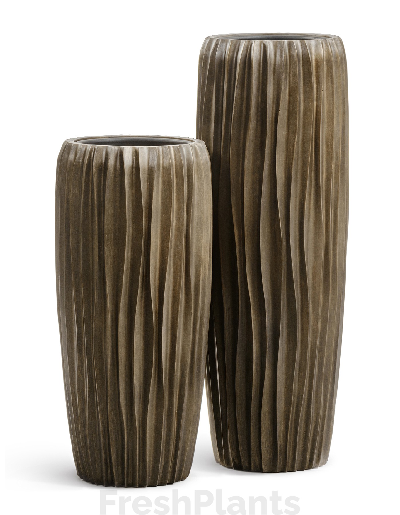 Кашпо TREEZ Effectory - Metal - Высокий конус Design Wave - Чернёная бронза 41.3321-07-047-GRP-075, 41.3321-07-047-GRP-097