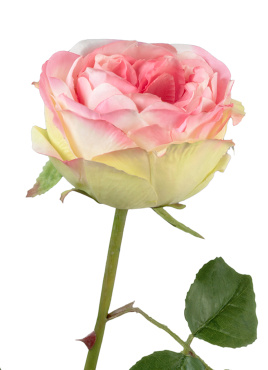 Роза Джема ярко-розовая со св.лаймом искусственная 30.03150254PK_prime, 30.03150254PK