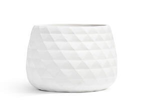 Кашпо TREEZ ERGO - Diamond - Низкая чаша - Белый камень 41.1020-0036-WH-52 2