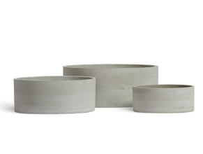 Кашпо TREEZ ERGO - Concrete - Низкий цилиндр - Светло-серый бетон 41.1024-0062-OW-40, 41.1024-0062-OW-50