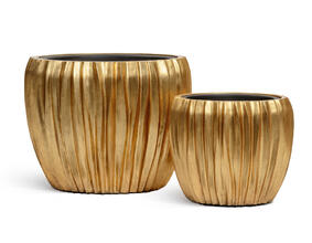 Кашпо TREEZ Effectory - Metal - Чаша Design Wave - Сусальное золото 41.33-07-22-085-GLD-38, 41.33-07-22-085-GLD-54