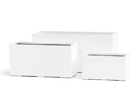 Кашпо TREEZ Effectory - Gloss - Низкий узкий прямоугольник - Белый глянцевый лак 41.3320-05-041-WH-40, 41.3320-05-041-WH-60, 41.3320-05-041-WH-80