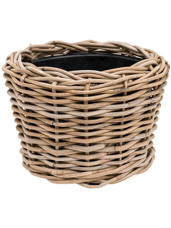 Drypot Rattan Раунд Серый D27×20 см