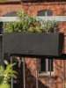 Кашпо Lechuza Balconera Stone 50 (графитовый черный) с автополивом Высота 19 см Длина 50 см