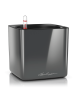 Кашпо Lechuza Cube Glossy (антрацитовый лакированный) с автополивом Высота 16 см Длина 17 см
