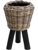 Drypot Rattan Раунд Чёрный With Feet D27×42 см
