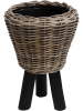 Drypot Rattan Раунд Чёрный With Feet D33×45 см
