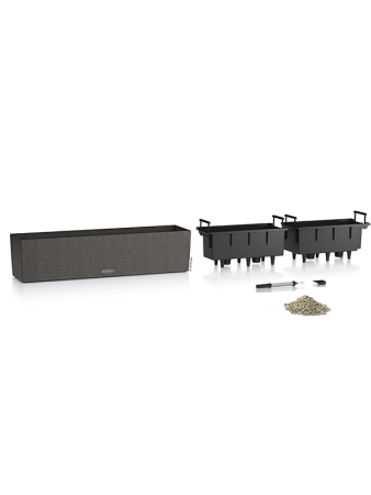 Кашпо Lechuza Balconera Stone 80 (графитовый черный) с автополивом Высота 19 см Длина 80 см