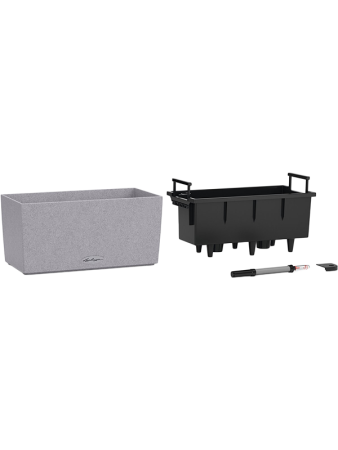 Кашпо Lechuza "Balconera Stone 40 Complete stone grey" (пластик), 40x19xH19 см
