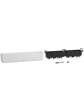 Кашпо Lechuza "Balconera Stone 100 Complete quarz white" (пластик), 100x19xH19 см
