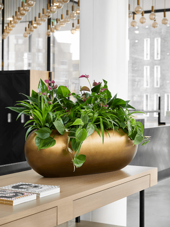 Baq Металлик Серебристый Leaf Лодка Матовый Медовый 75×30×25 см
