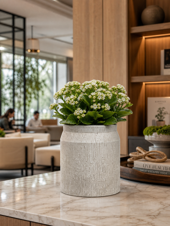 Кашпо Baq raindrop cylinder beige D24 H26 см