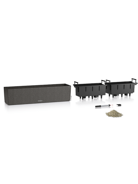 Кашпо Lechuza Balconera Stone 80 (графитовый черный) с автополивом Высота 19 см Длина 80 см